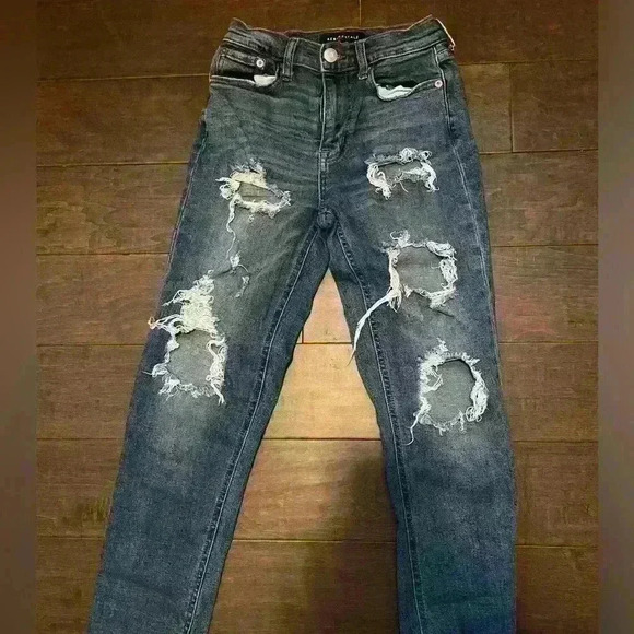 High Waisted Aeropostale Ripped Jeans - Picture 1 of 3